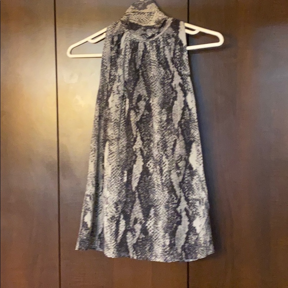 St. John black croc print blouse